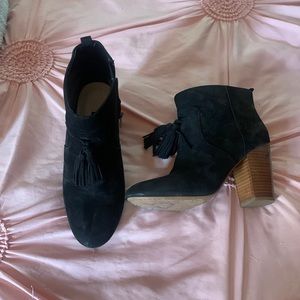 black tassel booties